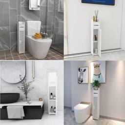 KORVIXA Bathroom Storage Unit White PVC Bathroom Cabinet - Size: W700mm x H650mm - thumbnail 4