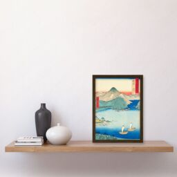 Artery8 Tsuruga, Kehi Pine Grove Echizen Province Utagawa Hiroshige Japan Woodblock Artwork Framed Wall Art Print A4 in Brown - thumbnail 2