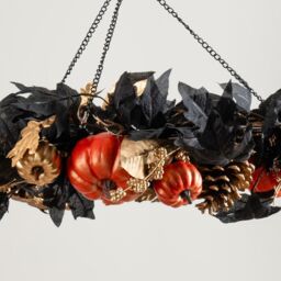 Scottish Everlastings Ltd 55cm Premium Hanging Wreath Black / Gold - thumbnail 2