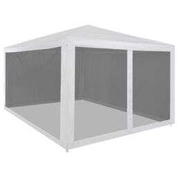 Berkfield Home Party Tent with 4 Mesh Sidewalls 4x3 m in White