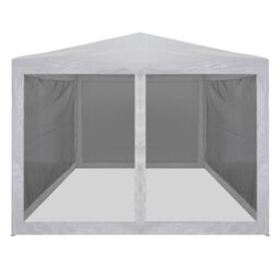 Berkfield Home Party Tent with 4 Mesh Sidewalls 4x3 m in White - thumbnail 2