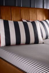 Laurence Llewelyn-Bowen 'Festivo Circus Stripe' 100% Cotton Fitted Bed Sheet in Black - Size: Double - thumbnail 1