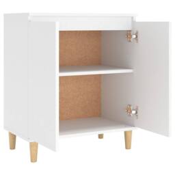 Berkfield Home Sideboard with Solid Wood Legs White 60x35x70 cm Engineered Wood - Size: 60 x 35 x 70 cm - thumbnail 7