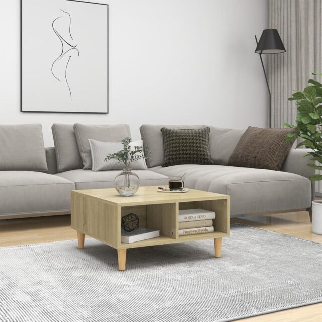 Berkfield Home Coffee Table Sonoma Oak 60x60x30 cm Engineered Wood in Brown - Size: 60 x 60 x 30 cm - image 1