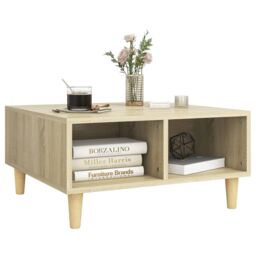 Berkfield Home Coffee Table Sonoma Oak 60x60x30 cm Engineered Wood in Brown - Size: 60 x 60 x 30 cm - thumbnail 3