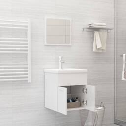 Berkfield Home Elegant Bathroom Furniture Set High Gloss White Engineered Wood