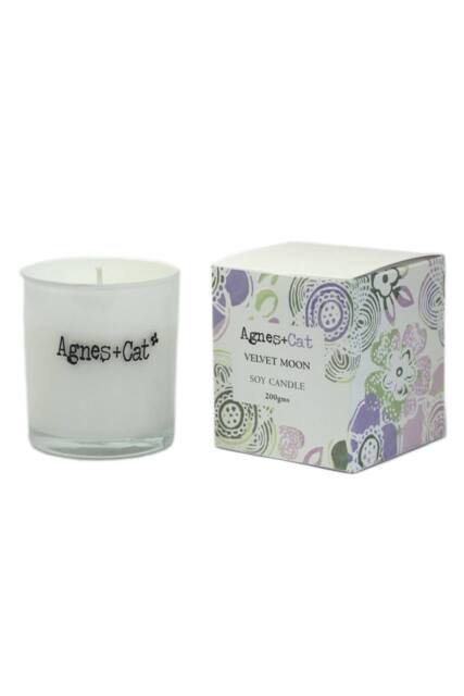 KDMD Agnes & Cat Velvet Moon Votive Candle in White - image 1