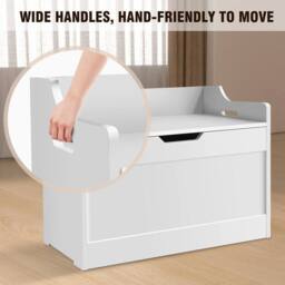Kelvenix Wooden Toy Box Large White Storage - thumbnail 5