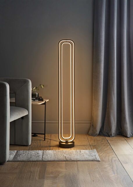 ValueLights Infinity Matte Black Revolving Integrated LED Floor Lamp - image 1