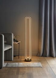 ValueLights Infinity Matte Black Revolving Integrated LED Floor Lamp - thumbnail 1