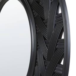 Wyld and Coco 60 cm Round Wall Mirror Black Synthetic Frame - thumbnail 5