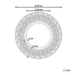 Wyld and Coco 60 cm Round Wall Mirror Black Synthetic Frame - thumbnail 4