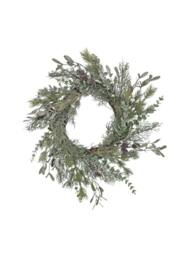 KDMD Frosted Pine & Mistletoe Wreath in Green - thumbnail 2