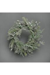 KDMD Frosted Pine & Mistletoe Wreath in Green - thumbnail 4