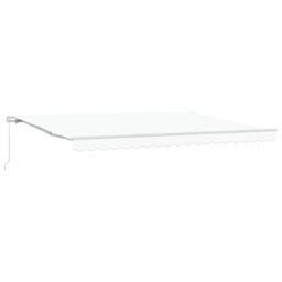 Berkfield Home Manual Retractable Awning White 450x300 cm in Grey - thumbnail 2