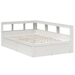 Berkfield Home Bookcase Bed without Mattress White 140x190cm Solid Wood Pine - Size: 140x190 cm - thumbnail 3