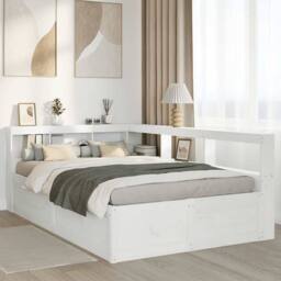 Berkfield Home Bookcase Bed without Mattress White 140x190cm Solid Wood Pine - Size: 140x190 cm - thumbnail 4