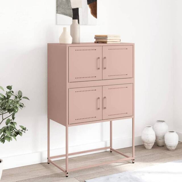 Berkfield Home Sideboard Pink 68.5x38.5x107 cm Steel - image 1