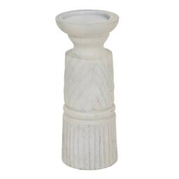 Hill Interiors Carved Candle Holder in White