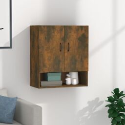 Berkfield Home Wall Cabinet Smoked Oak 60x31x70 cm Engineered Wood in Brown - Size: 60 x 31 x 70 cm - thumbnail 1