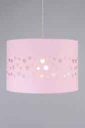 BHS Lighting Glow Hearts Easy Fit Light Shade in Pink - Size: 30 cm diameter x 21 cm high - thumbnail 1