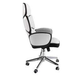 Angel Cerda Office Swivel Chair Light Grey Fabric, Glossy White - thumbnail 5