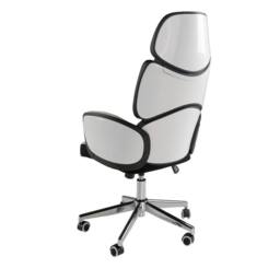 Angel Cerda Office Swivel Chair Light Grey Fabric, Glossy White - thumbnail 6