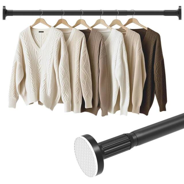 Kelvenix 110-190cm Extendable Shower Curtain Tension Rod in Black - Size: 100 cm - 150 cm - image 1