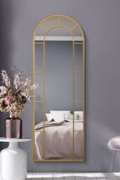 "MirrorOutlet Gold Framed Arched Leaner/Wall Mirror 67"" X 24"" (170CM X 60CM) - Size: 1 Pack" - thumbnail 2