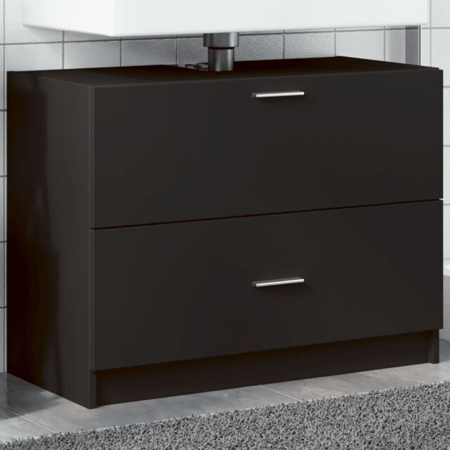 Berkfield Home Sink Cabinet Black 78x37x59 cm Engineered Wood - Size: 78 x 37 x 59 cm - image 1