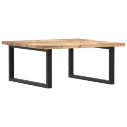 Berkfield Home Basin Shelf Wall Mounted Steel & Solid Wood Acacia in Brown - thumbnail 2