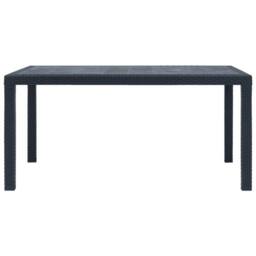 Berkfield Home Garden Table Anthracite 150x90x72 cm Plastic Rattan Look in Black - Size: 150 x 90 x 72 cm - thumbnail 1