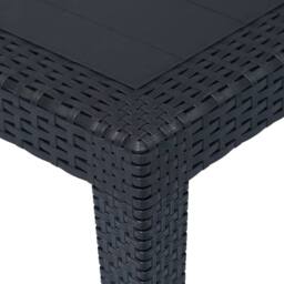 Berkfield Home Garden Table Anthracite 150x90x72 cm Plastic Rattan Look in Black - Size: 150 x 90 x 72 cm - thumbnail 3