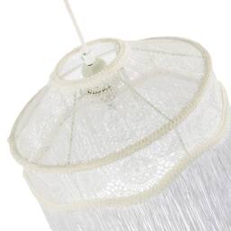 Happy Homewares Chic White Lace Fabric Victorian Style Pendant Light Shade with Trims - thumbnail 3