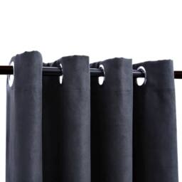 Berkfield Home Elegant Blackout Curtains with Metal Rings 2 pcs Anthracite 140x245 cm in Dark Grey