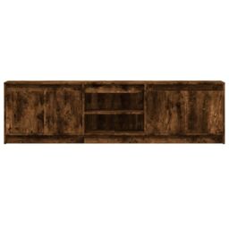 Berkfield Home TV Cabinet with LED Smoked Oak 180x34x50 cm Engineered Wood in Brown - Size: 180 x 34 x 50 cm - thumbnail 6