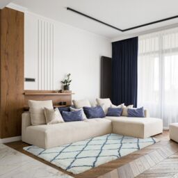 The Rug Shop UK Cream Luxurious Modern Easy to clean Machine Made Geometric Area Rug - Size: 200 cm x 290 cm - thumbnail 1