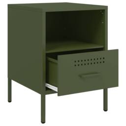 Berkfield Home Bedside Cabinets 2 pcs Olive Green 36x39x50.5 cm Steel - thumbnail 9