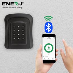 ENER-J Smart Key Lock Box, Smart Key Cabinet, Bluetooth App-Controlled, IP45 Rated, Sturdy & Reliable in White - thumbnail 2