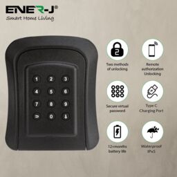 ENER-J Smart Key Lock Box, Smart Key Cabinet, Bluetooth App-Controlled, IP45 Rated, Sturdy & Reliable in White - thumbnail 7