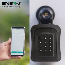 ENER-J Smart Key Lock Box, Smart Key Cabinet, Bluetooth App-Controlled, IP45 Rated, Sturdy & Reliable in White - thumbnail 4