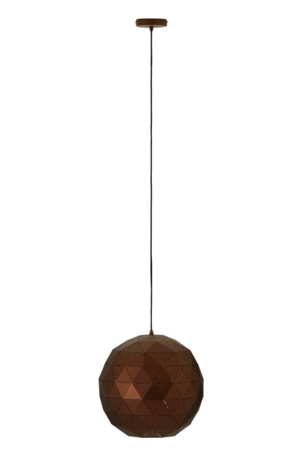 Orsina Small Coffee Finish Pendant Light, Geometric Steel Ceiling Light With Gold Interior, Hanging Light in Brown - image 1