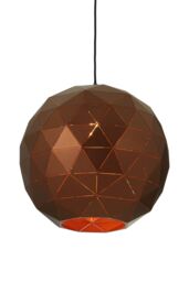Orsina Small Coffee Finish Pendant Light, Geometric Steel Ceiling Light With Gold Interior, Hanging Light in Brown - thumbnail 5
