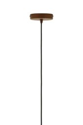Orsina Small Coffee Finish Pendant Light, Geometric Steel Ceiling Light With Gold Interior, Hanging Light in Brown - thumbnail 2