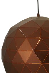 Orsina Small Coffee Finish Pendant Light, Geometric Steel Ceiling Light With Gold Interior, Hanging Light in Brown - thumbnail 4