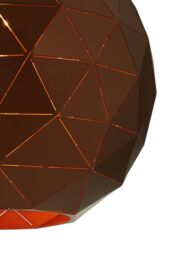 Orsina Small Coffee Finish Pendant Light, Geometric Steel Ceiling Light With Gold Interior, Hanging Light in Brown - thumbnail 3