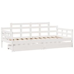 Berkfield Home Daybed with Drawers without Mattress White 80x200 cm Solid Wood - thumbnail 3