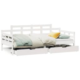 Berkfield Home Daybed with Drawers without Mattress White 80x200 cm Solid Wood - thumbnail 2