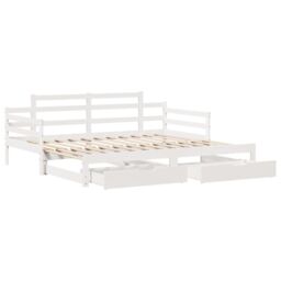 Berkfield Home Daybed with Trundle & Drawers without Mattress White 90x200 cm - thumbnail 3