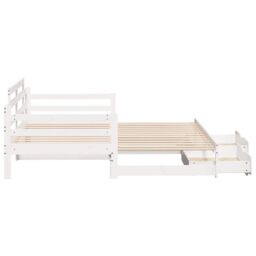 Berkfield Home Daybed with Trundle & Drawers without Mattress White 90x200 cm - thumbnail 6